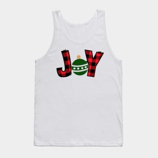 Joy. Buffalo Plaid design. Tank Top